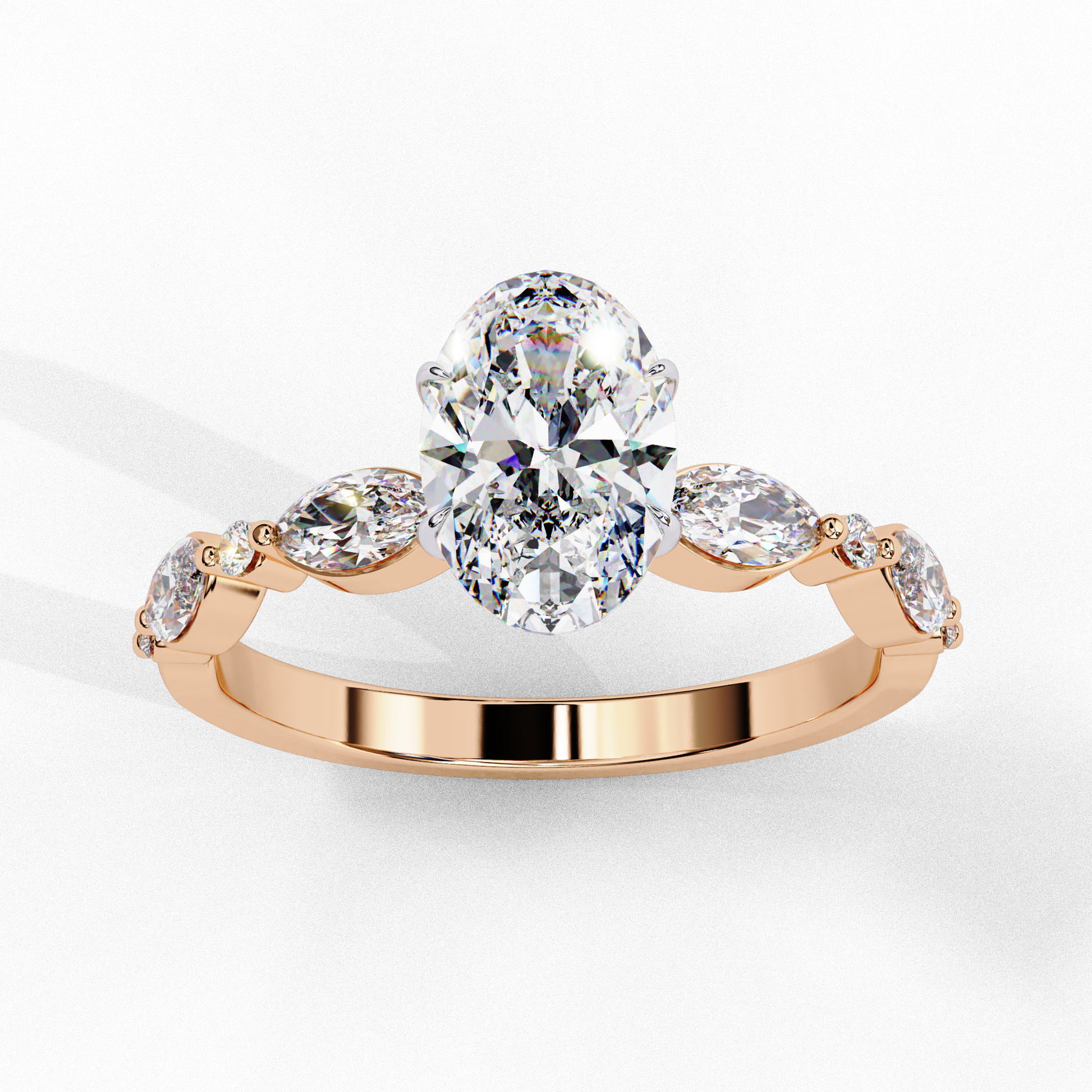 Rose Gold / Moissanite, Rose Gold / Lab Grown