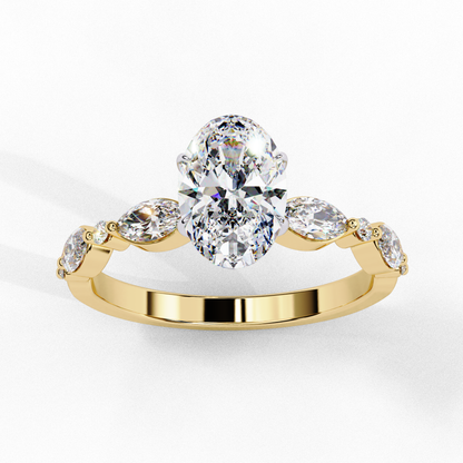 Yellow Gold / Moissanite, Yellow Gold / Lab Grown