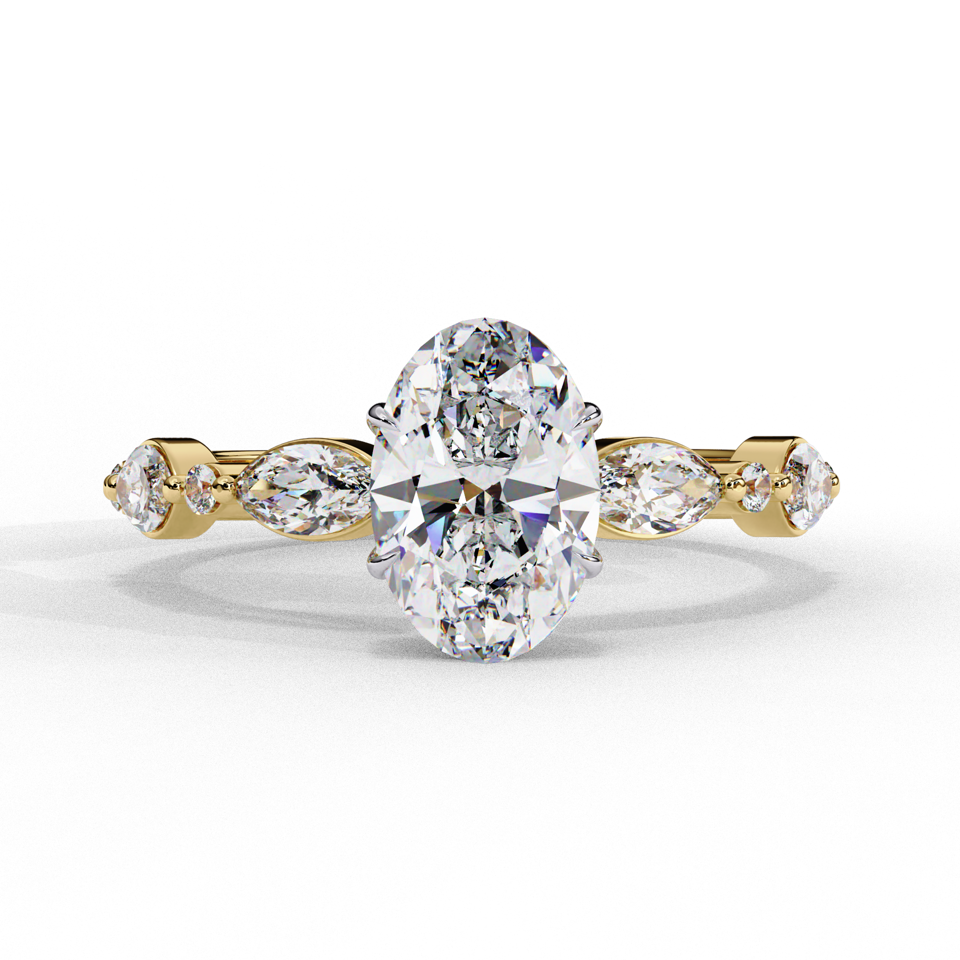Yellow Gold / Moissanite, Yellow Gold / Lab Grown