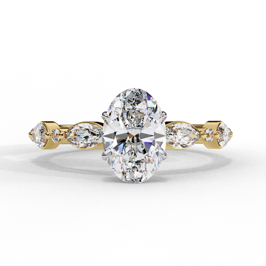 Yellow Gold / Moissanite, Yellow Gold / Lab Grown