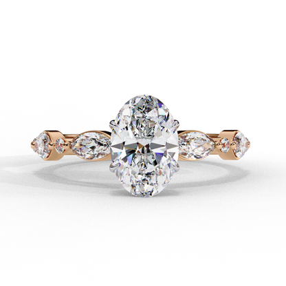 Rose Gold / Moissanite, Rose Gold / Lab Grown