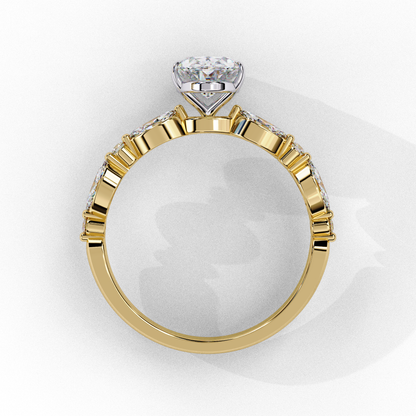 Yellow Gold / Moissanite, Yellow Gold / Lab Grown