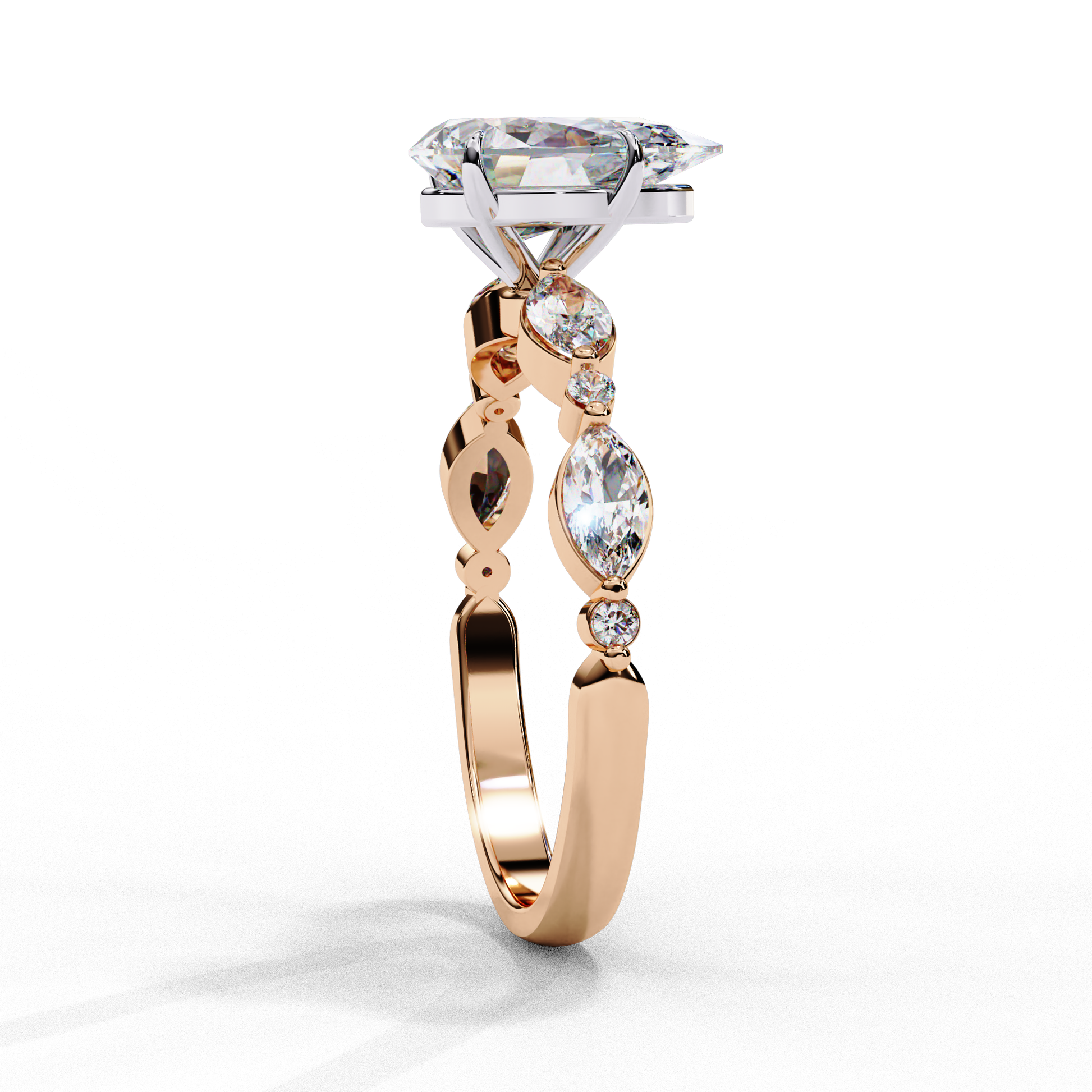 Rose Gold / Moissanite, Rose Gold / Lab Grown