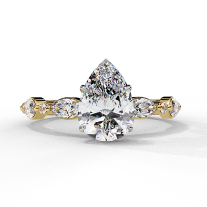 Yellow Gold / Moissanite, Yellow Gold / Lab Grown