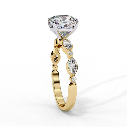 Yellow Gold / Moissanite, Yellow Gold / Lab Grown