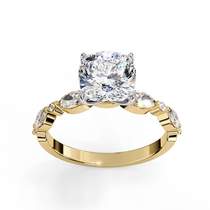 Yellow Gold / Moissanite, Yellow Gold / Lab Grown