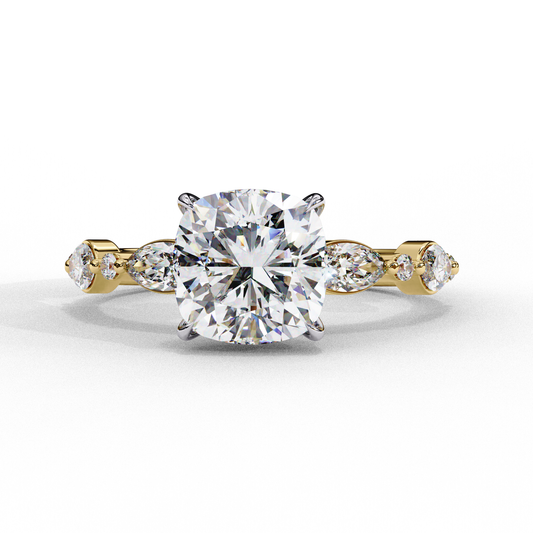Yellow Gold / Moissanite, Yellow Gold / Lab Grown