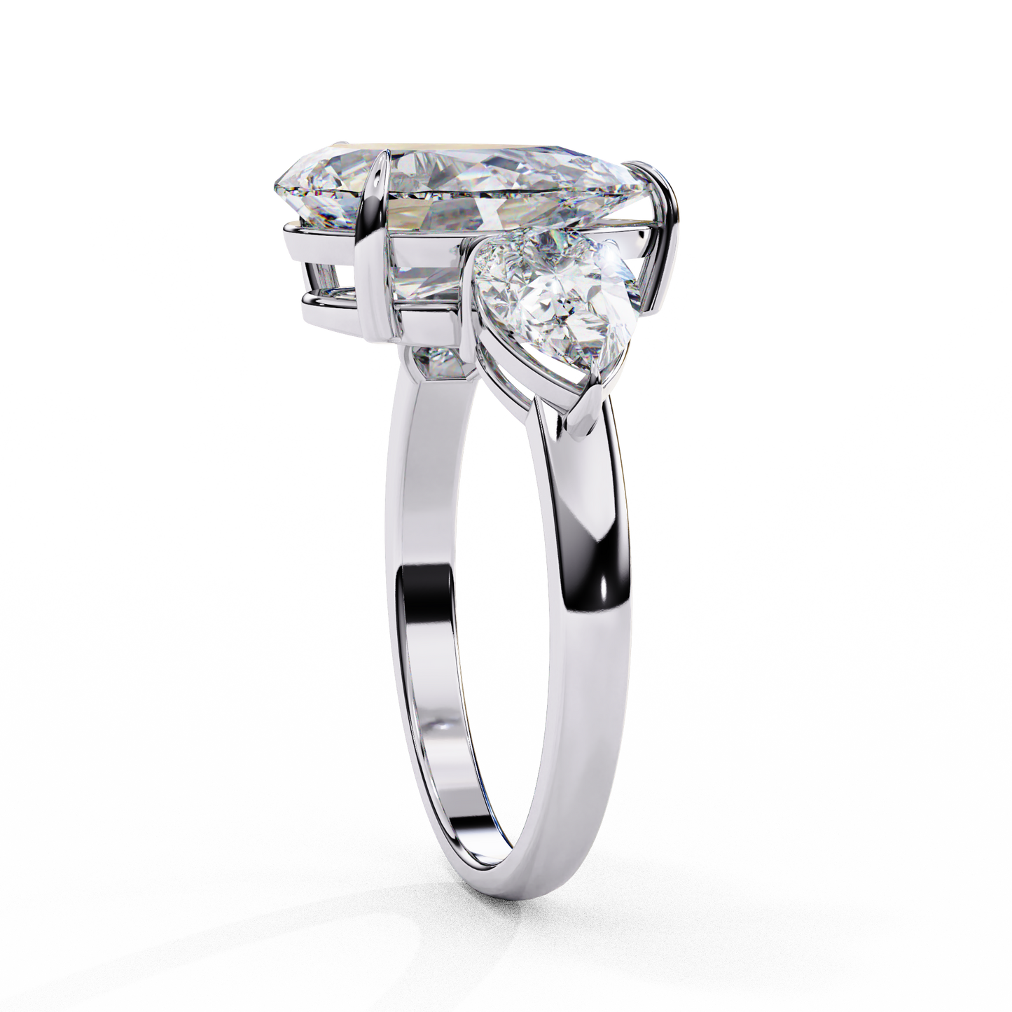 white gold / moissanite, white gold / lab grown