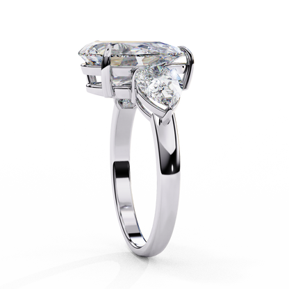 White Gold / Moissanite, White Gold / Lab Grown
