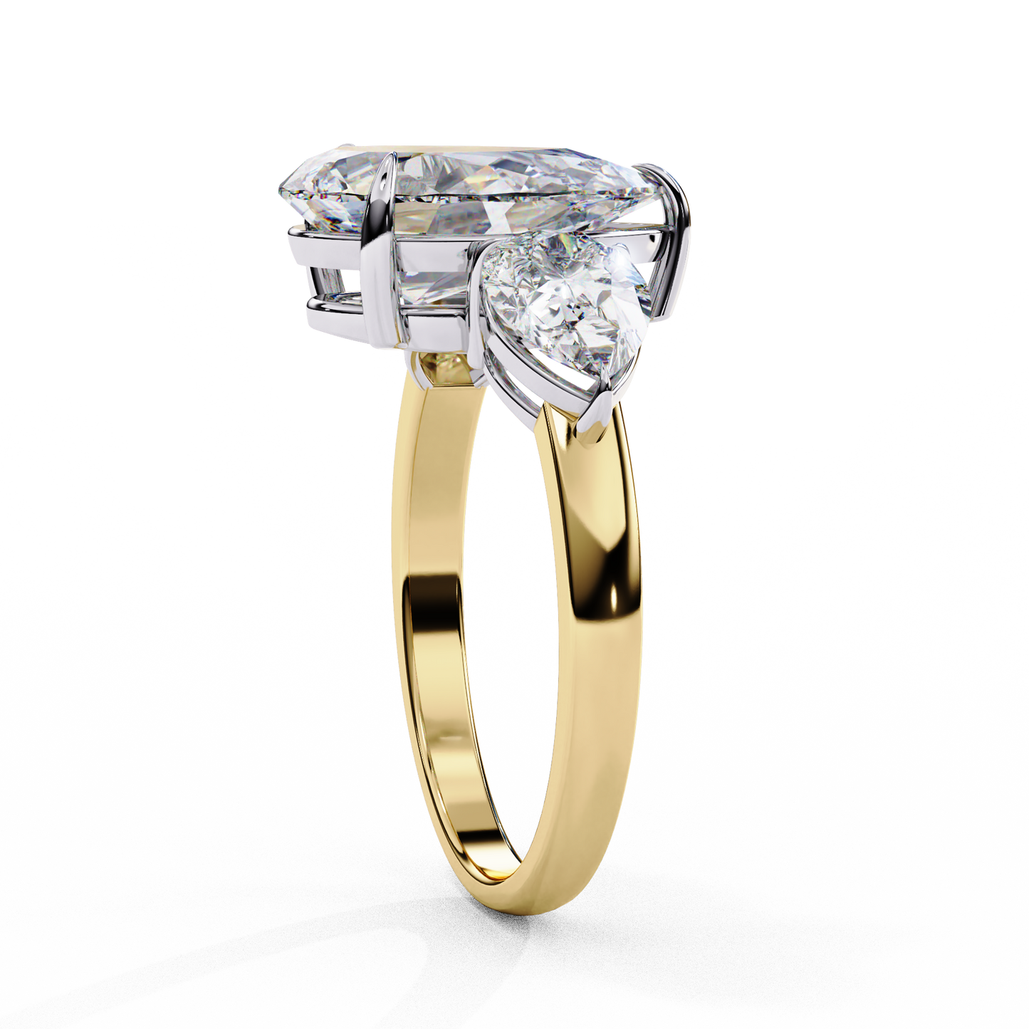 yellow gold / moissanite, yellow gold / lab grown