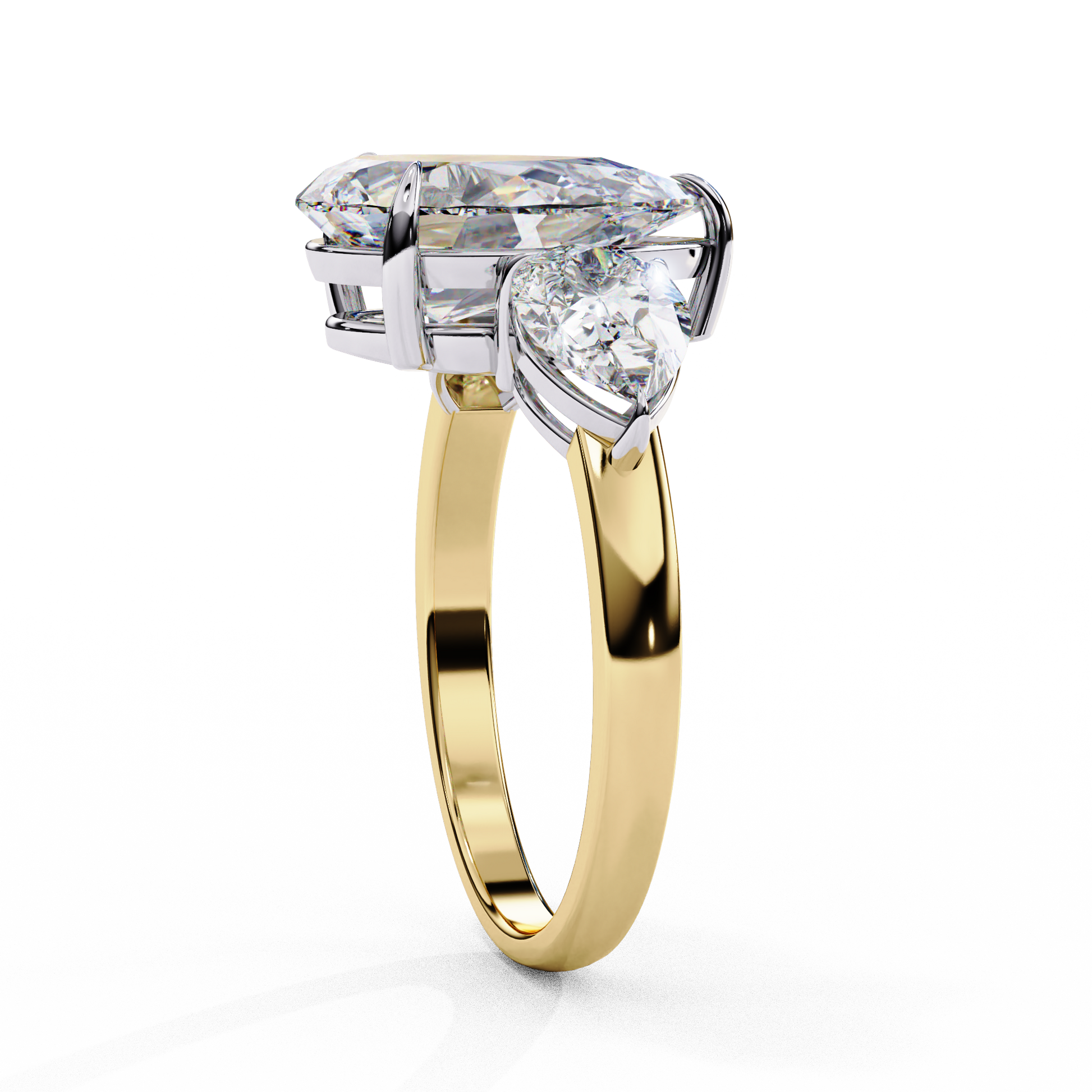 Yellow Gold / Moissanite, Yellow Gold / Lab Grown