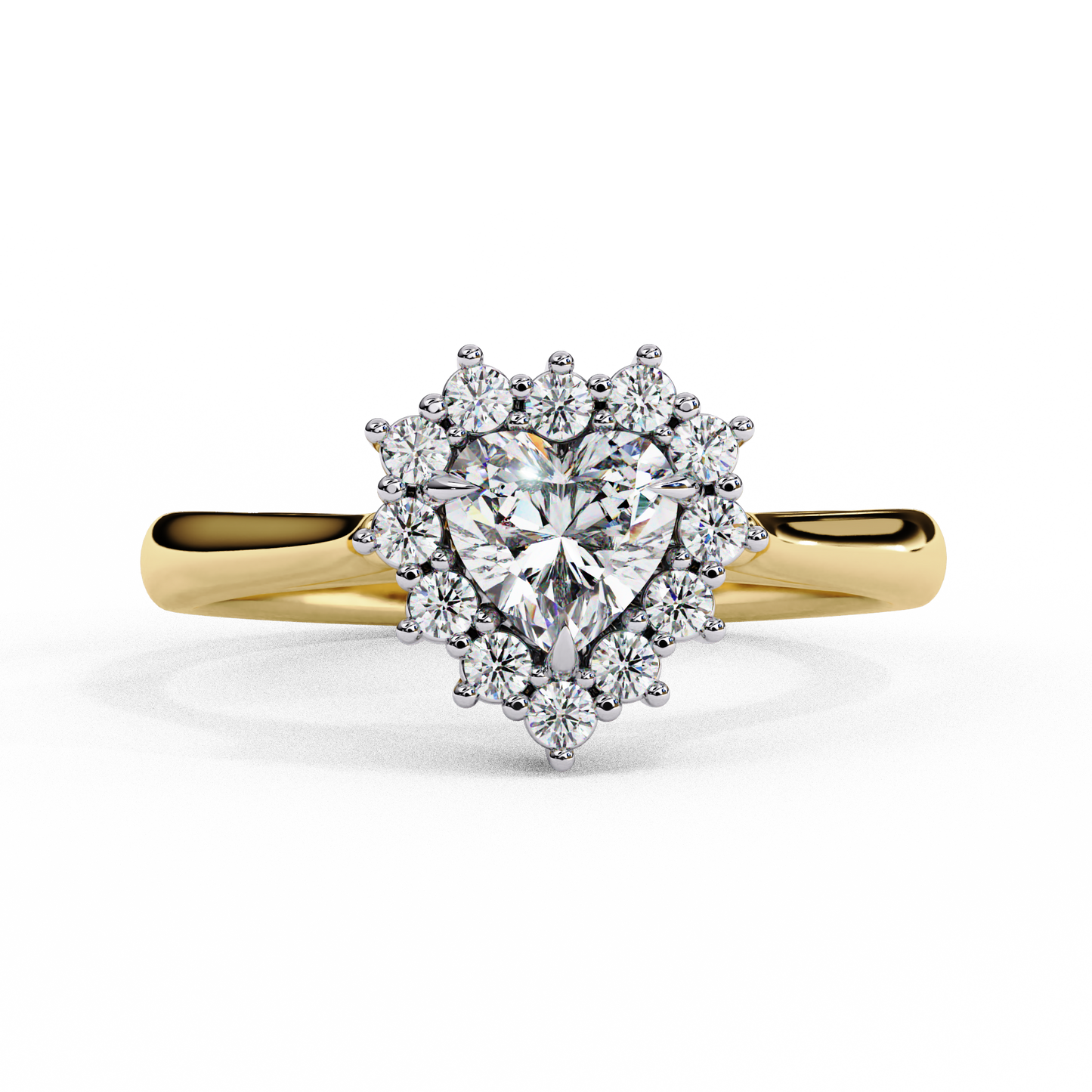 yellow gold / moissanite, yellow gold / lab grown