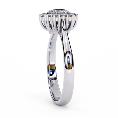 White Gold / Moissanite, White Gold / Lab Grown
