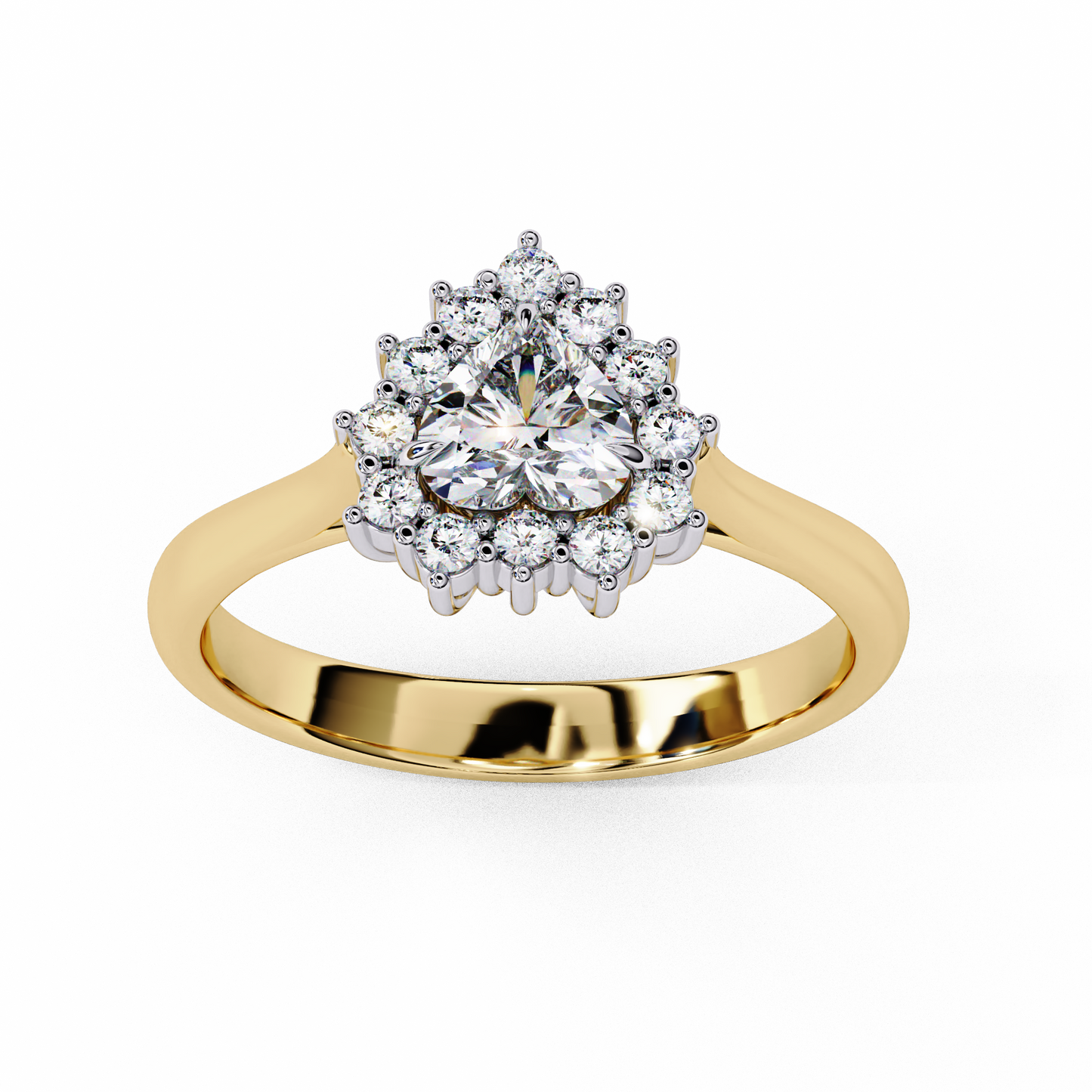 yellow gold / moissanite, yellow gold / lab grown