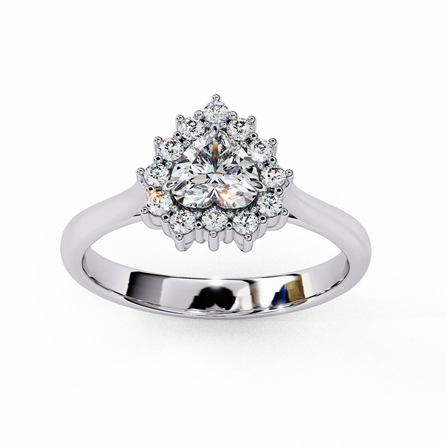 white gold / moissanite, white gold / lab grown