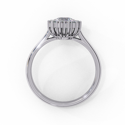 White Gold / Moissanite, White Gold / Lab Grown