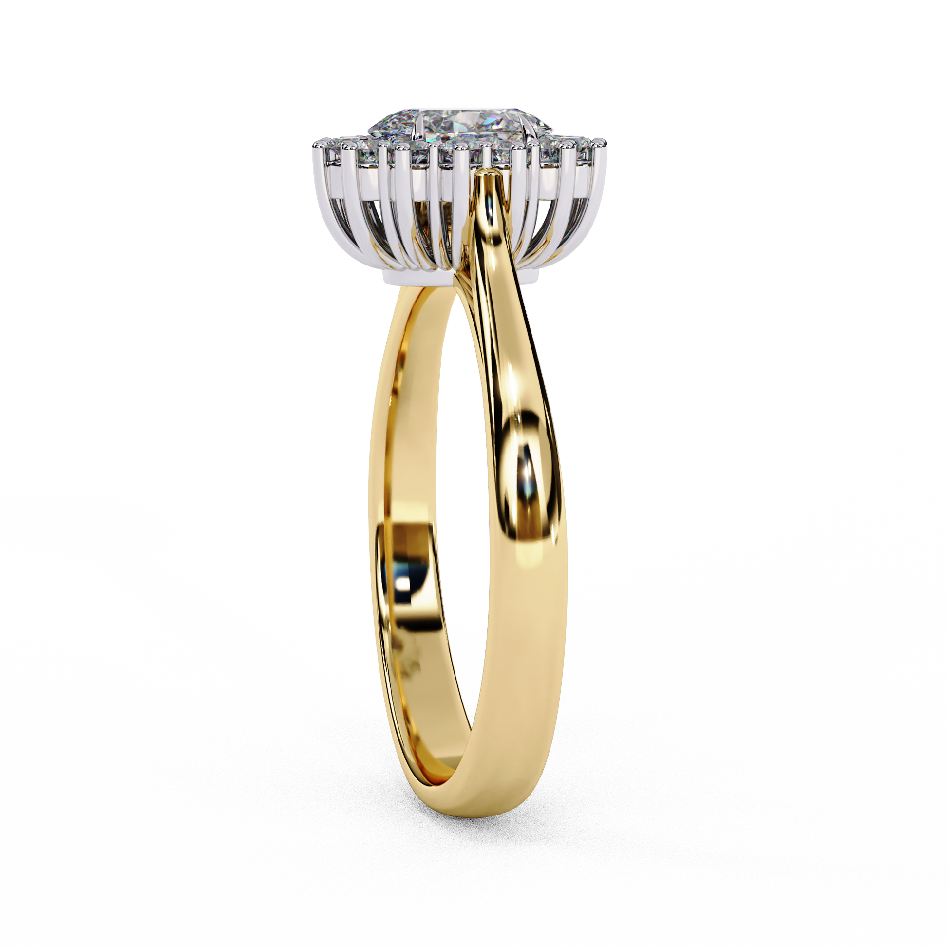 Yellow Gold / Moissanite, Yellow Gold / Lab Grown