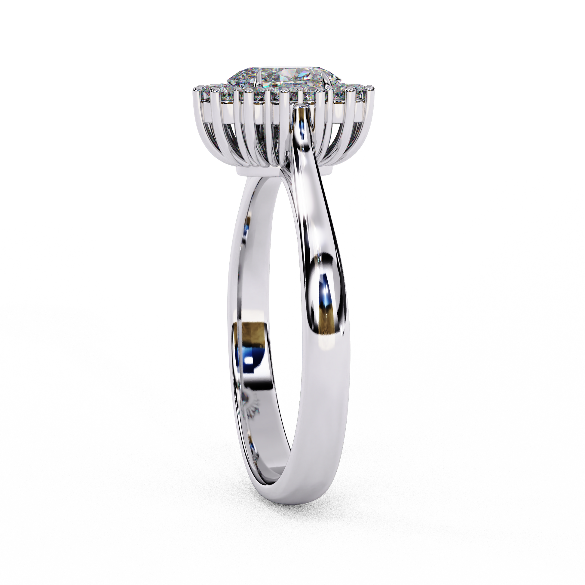 White Gold / Moissanite, White Gold / Lab Grown