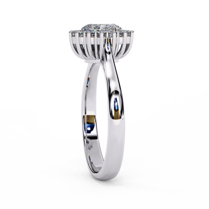 White Gold / Moissanite, White Gold / Lab Grown