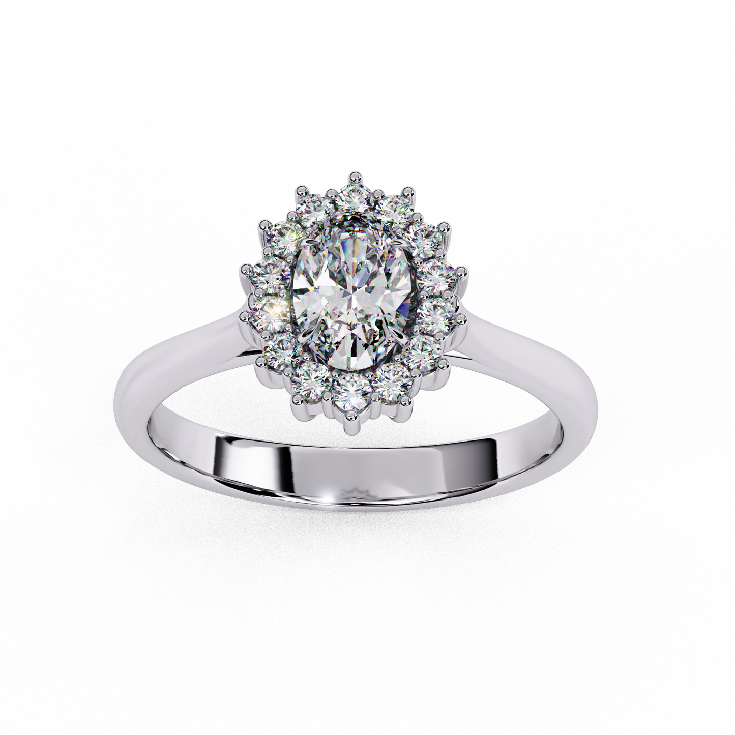 white gold / moissanite, white gold / lab grown
