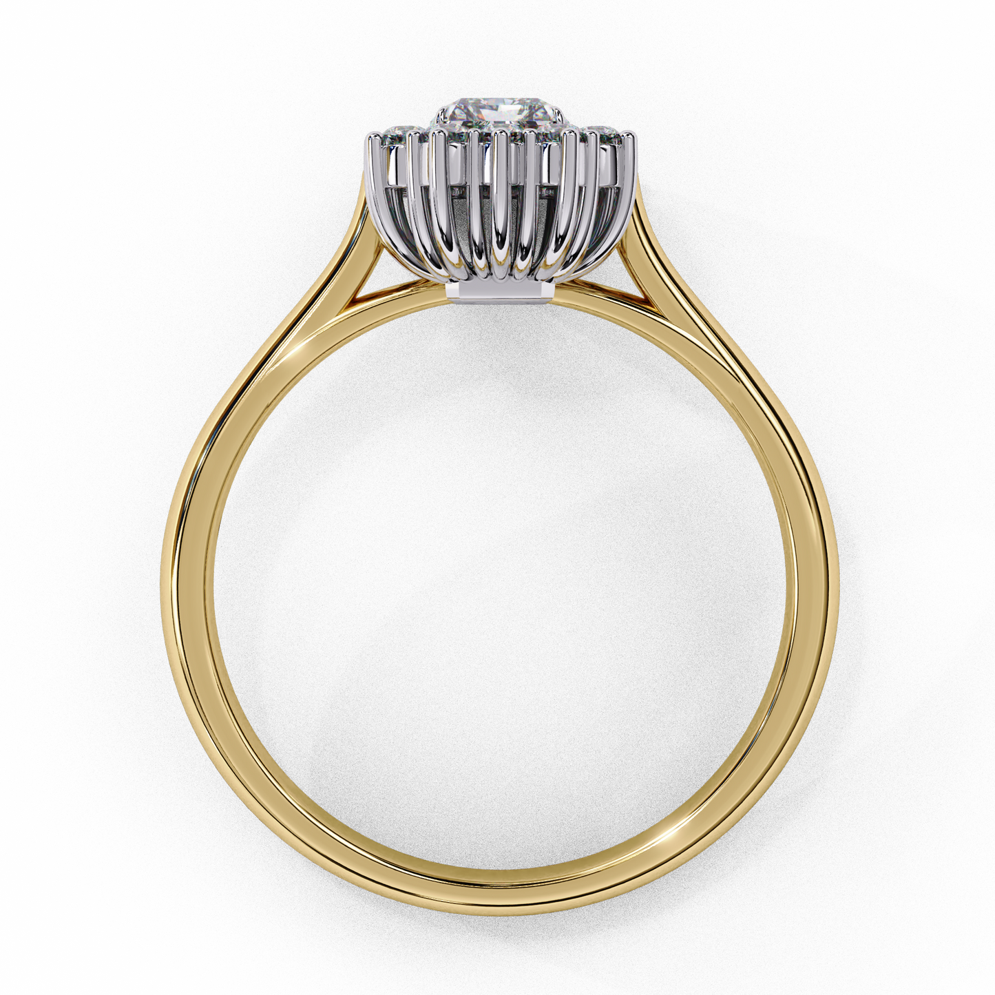 yellow gold / moissanite, yellow gold / lab grown