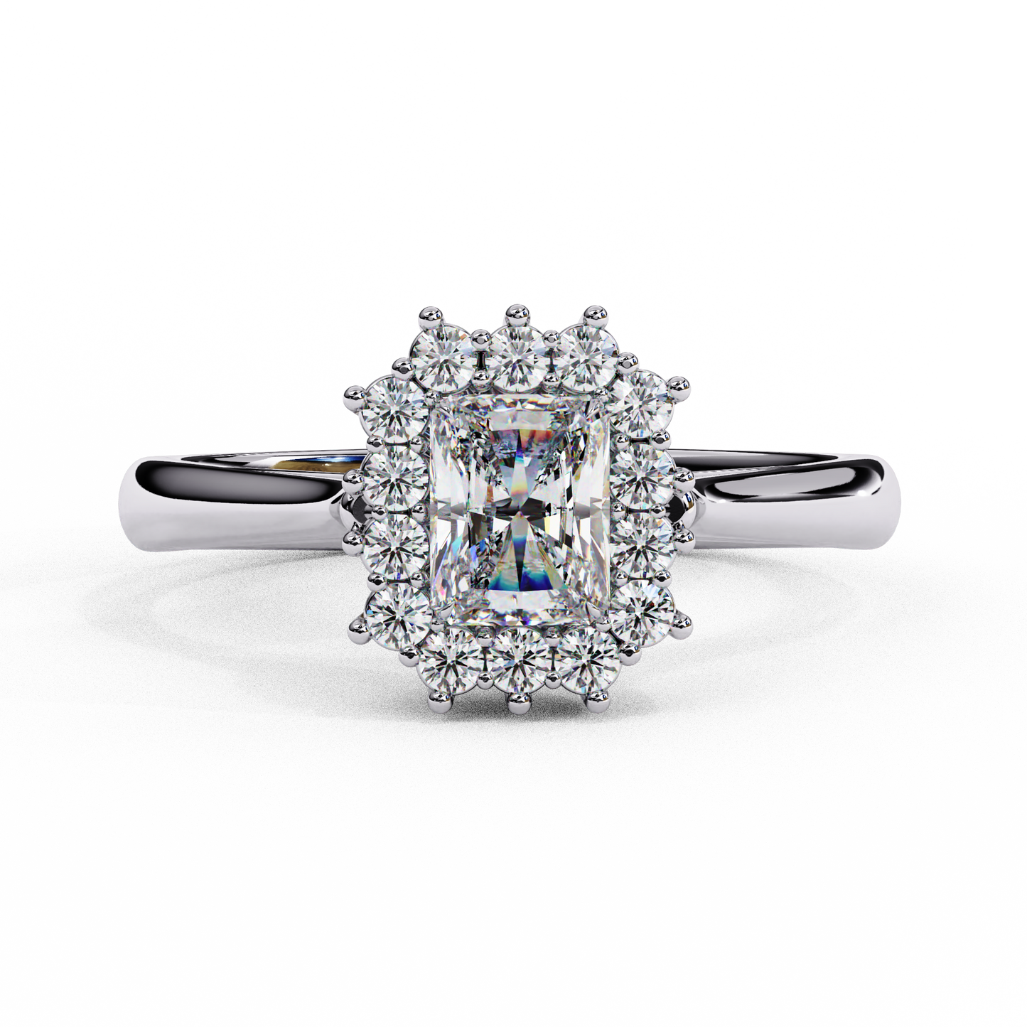 white gold / moissanite, white gold / lab grown