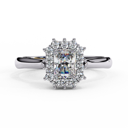 White Gold / Moissanite, White Gold / Lab Grown