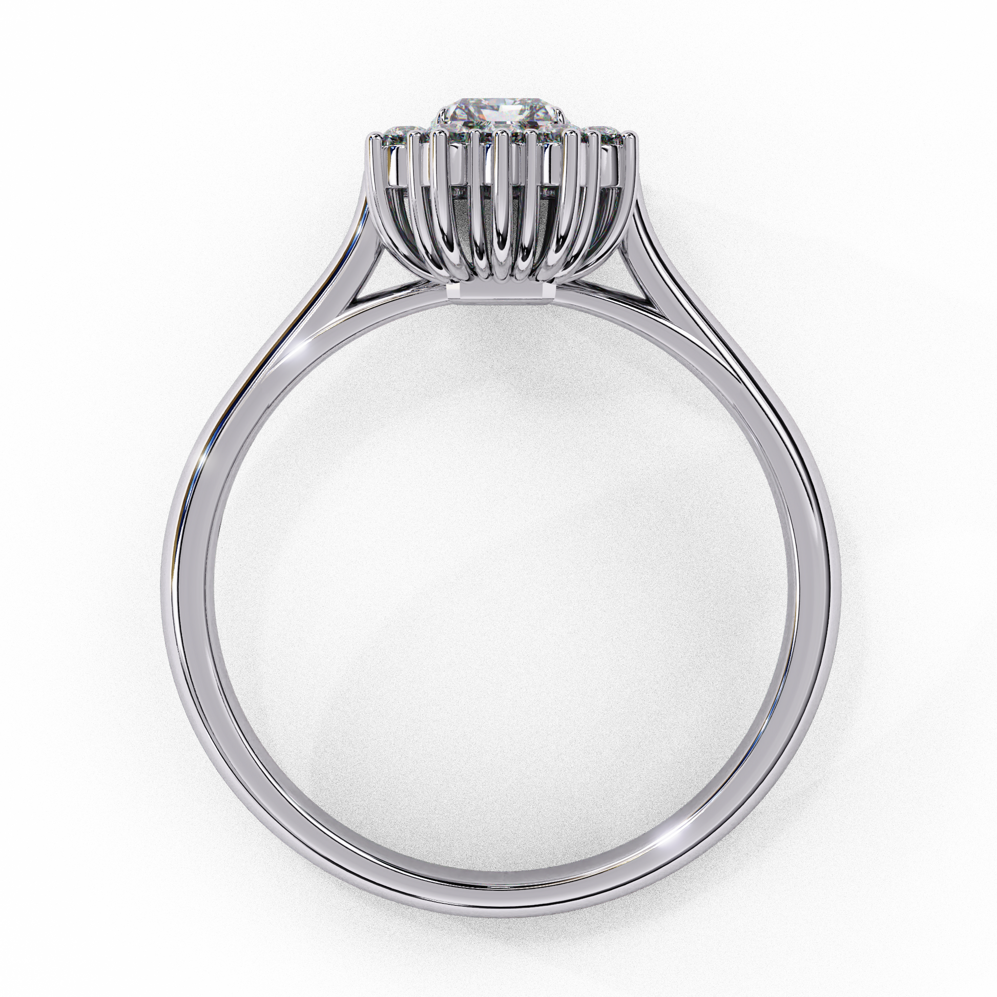 White Gold / Moissanite, White Gold / Lab Grown