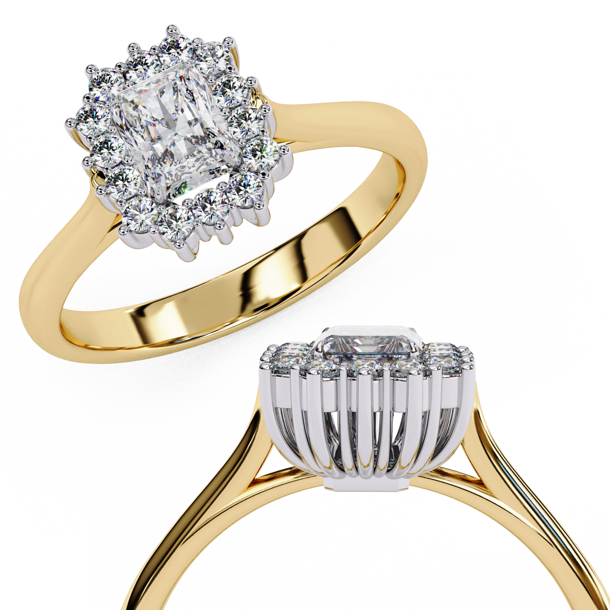 Yellow Gold / Moissanite, Yellow Gold / Lab Grown