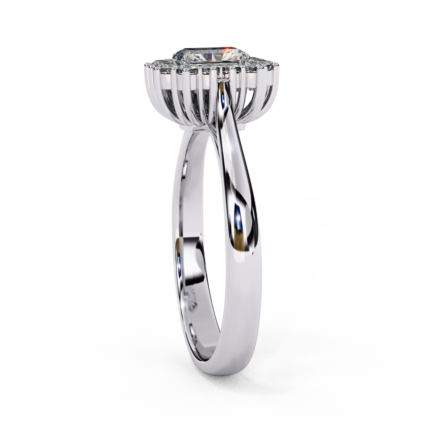 white gold / moissanite, white gold / lab grown