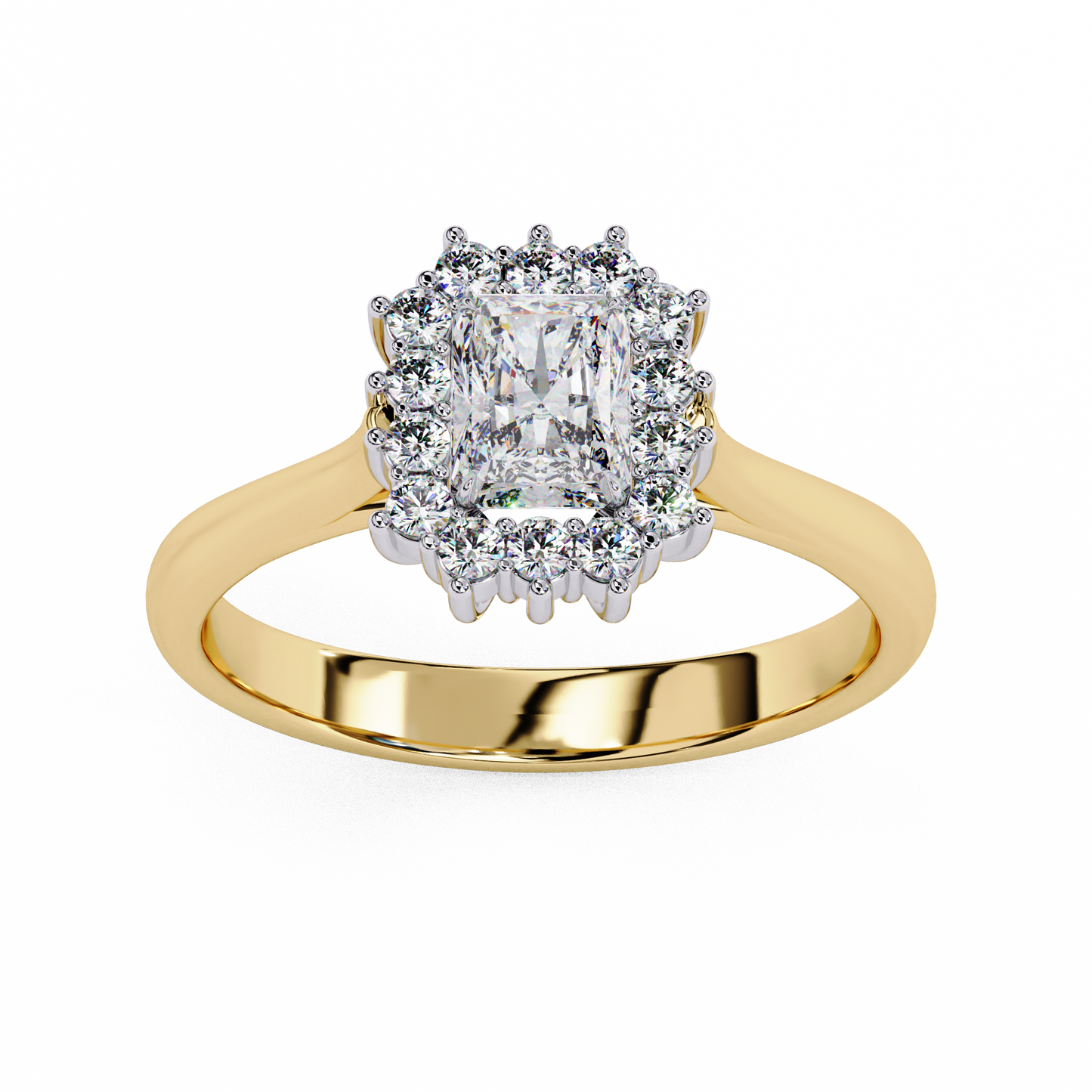 yellow gold / moissanite, yellow gold / lab grown