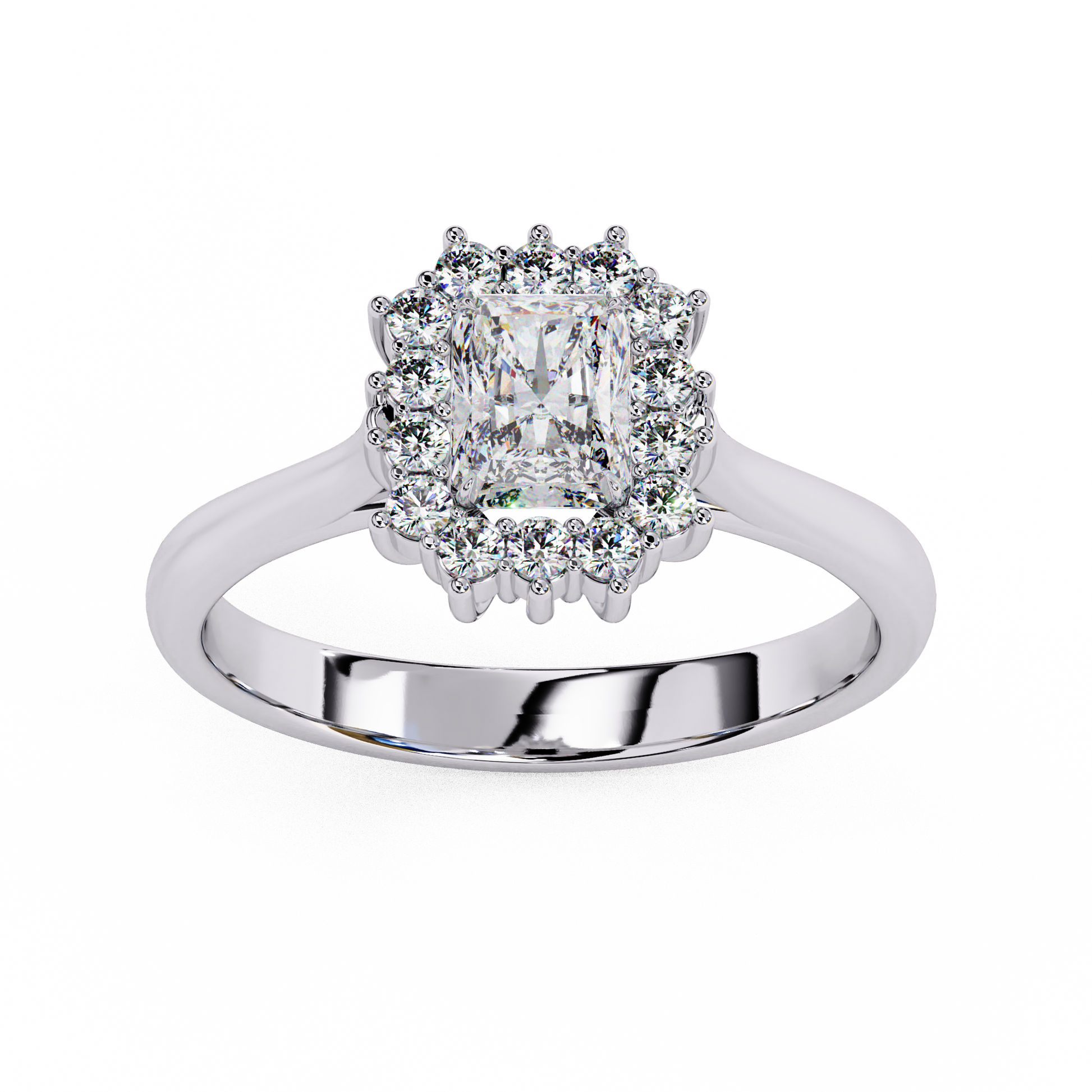 White Gold / Moissanite, White Gold / Lab Grown
