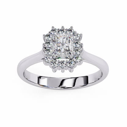 White Gold / Moissanite, White Gold / Lab Grown