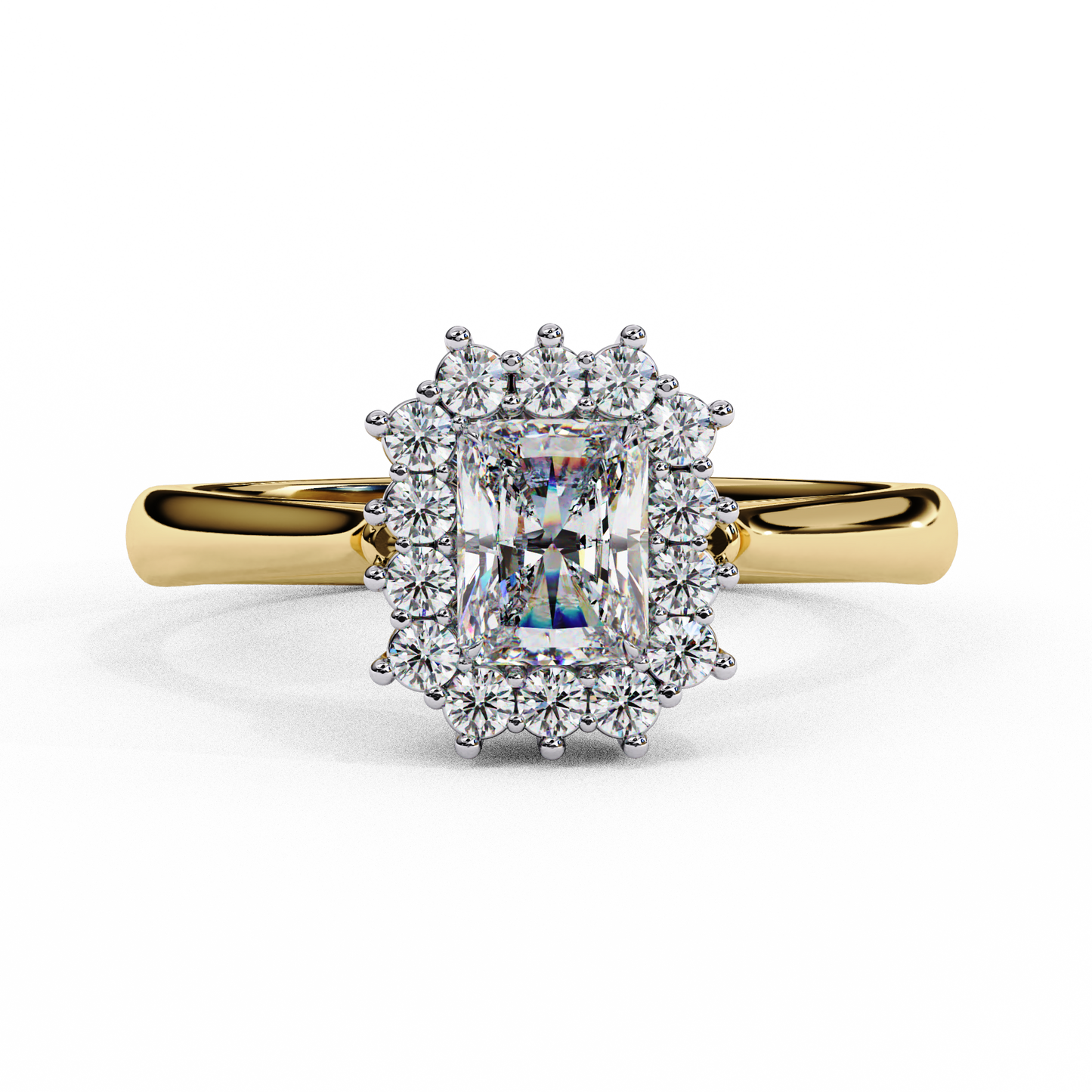 yellow gold / moissanite, yellow gold / lab grown
