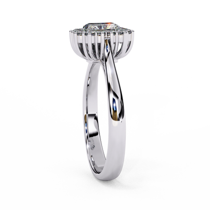 White Gold / Moissanite, White Gold / Lab Grown