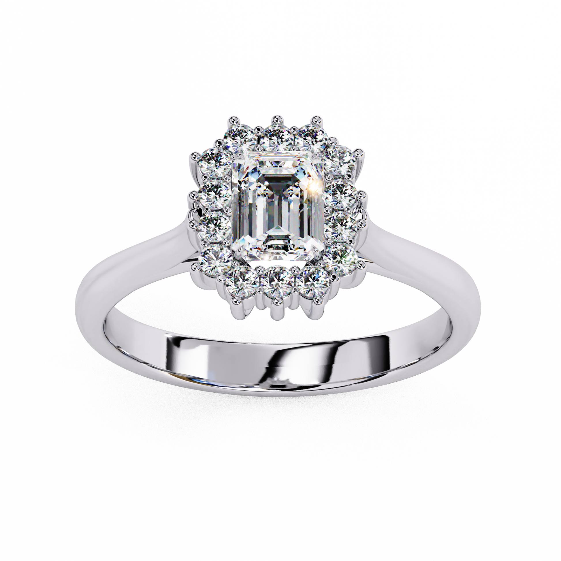 White Gold / Moissanite, White Gold / Lab Grown