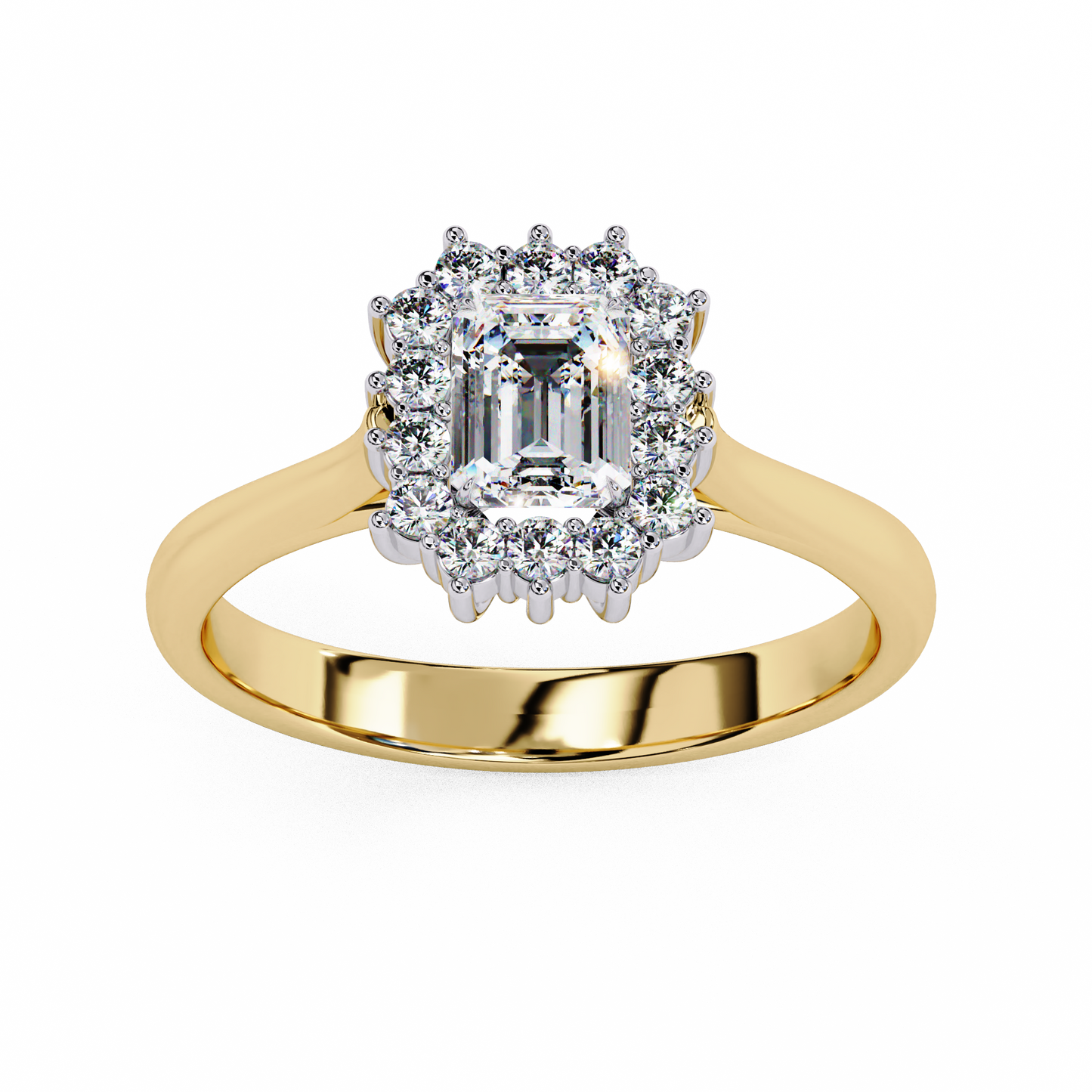 yellow gold / moissanite, yellow gold / lab grown