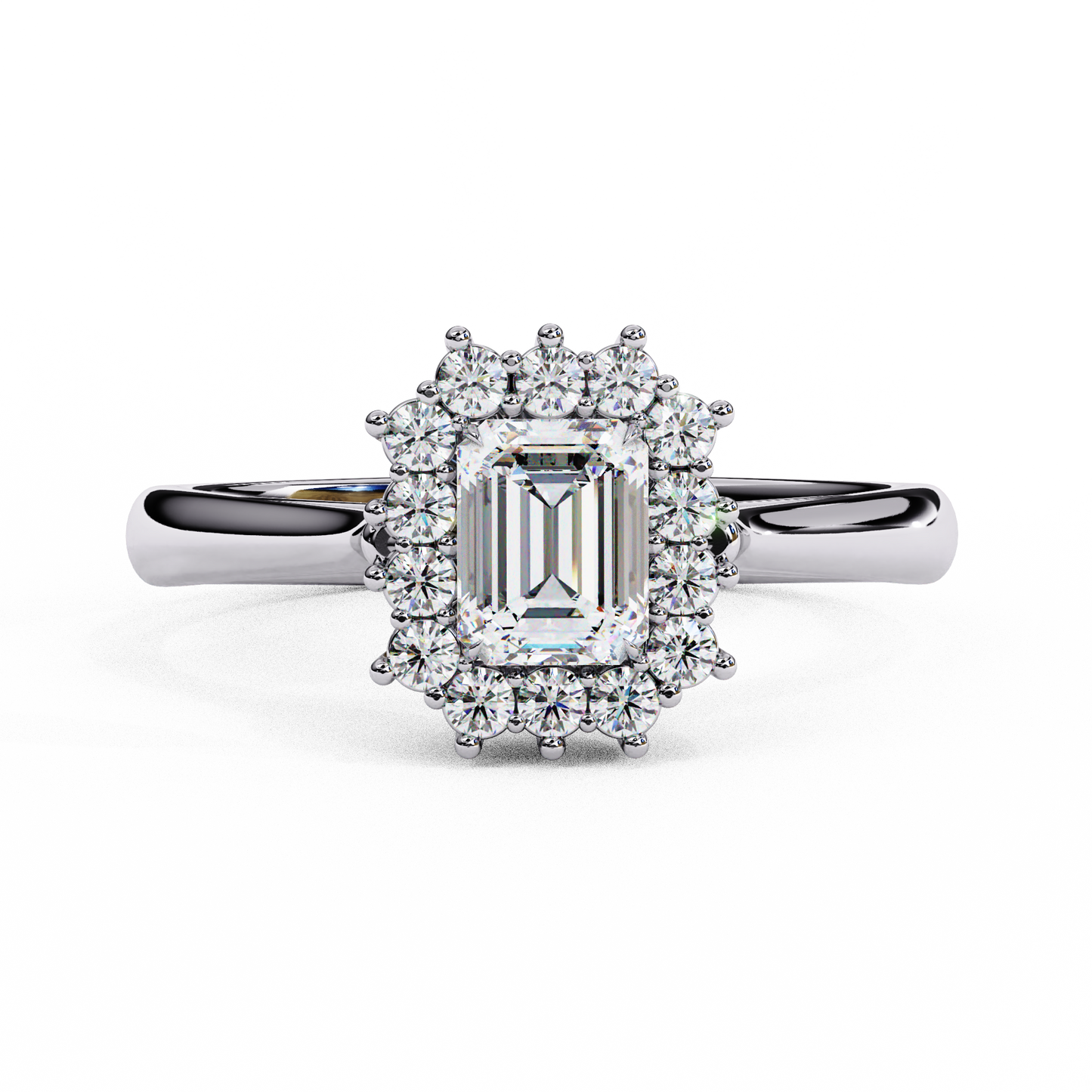 white gold / moissanite, white gold / lab grown