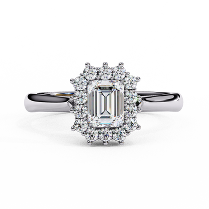 White Gold / Moissanite, White Gold / Lab Grown