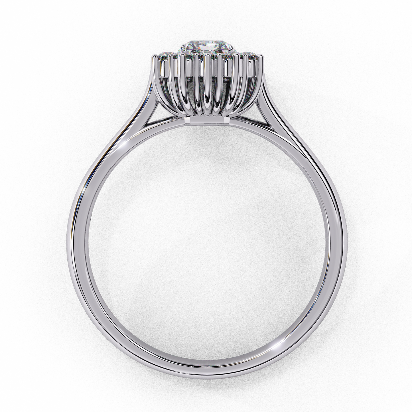 white gold / moissanite, white gold / lab grown