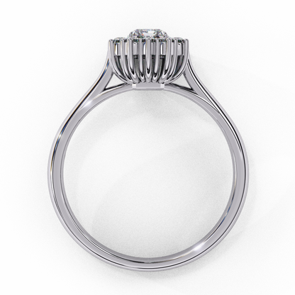 White Gold / Moissanite, White Gold / Lab Grown