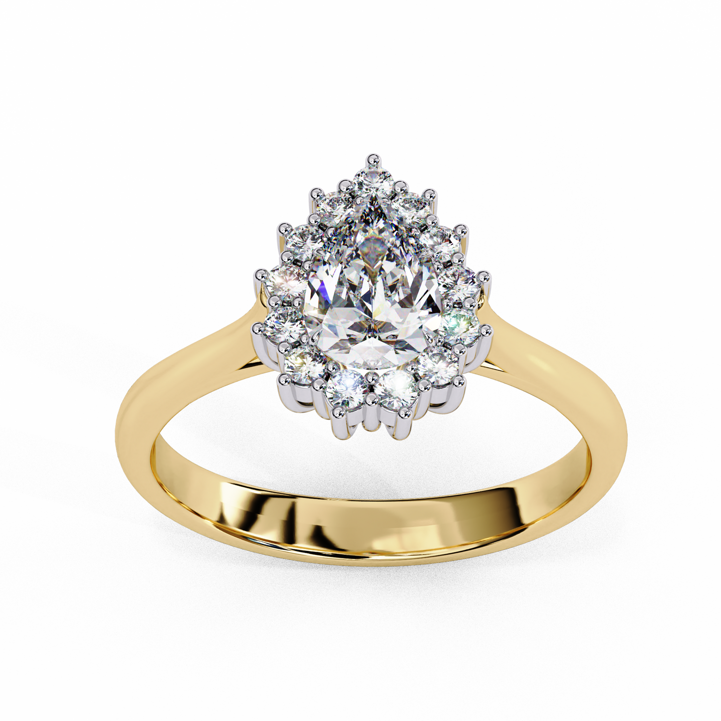 yellow gold / moissanite, yellow gold / lab grown