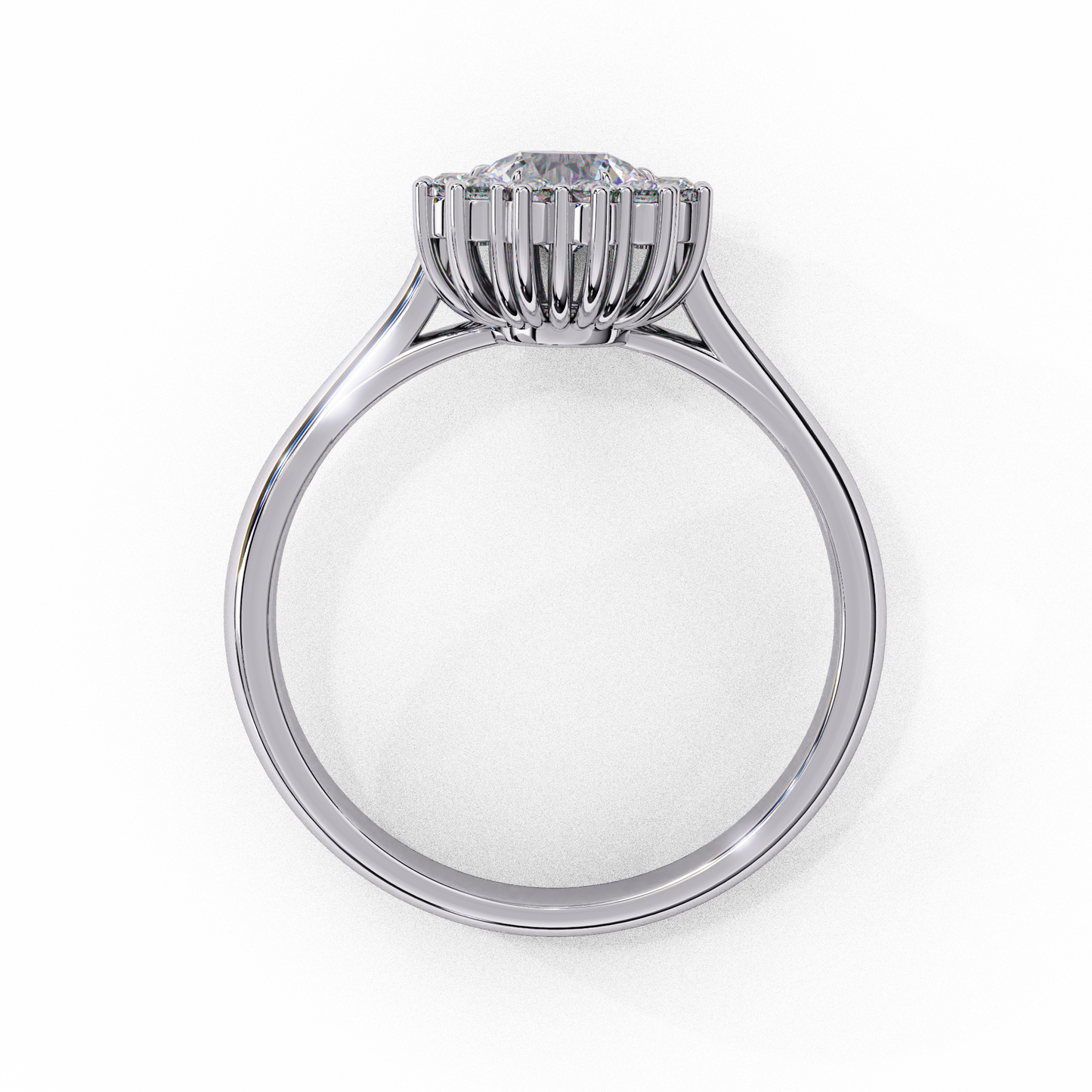 white gold / moissanite, white gold / lab grown