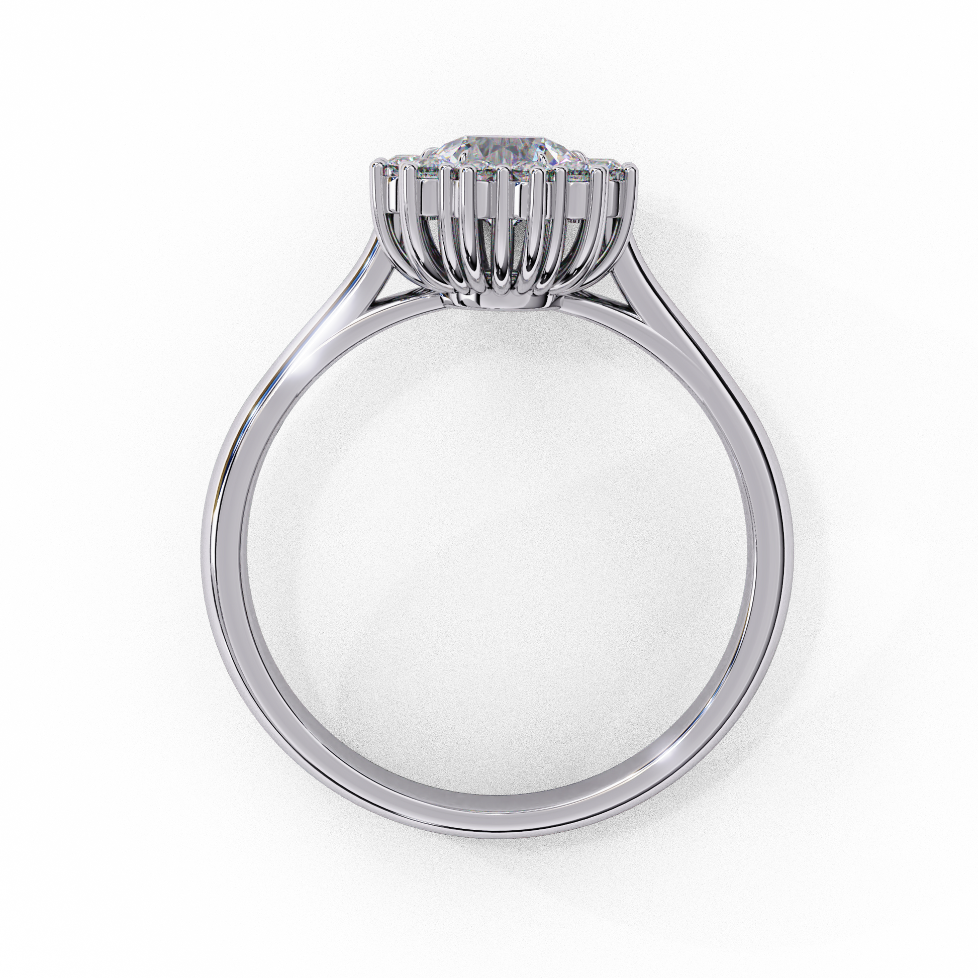 White Gold / Moissanite, White Gold / Lab Grown