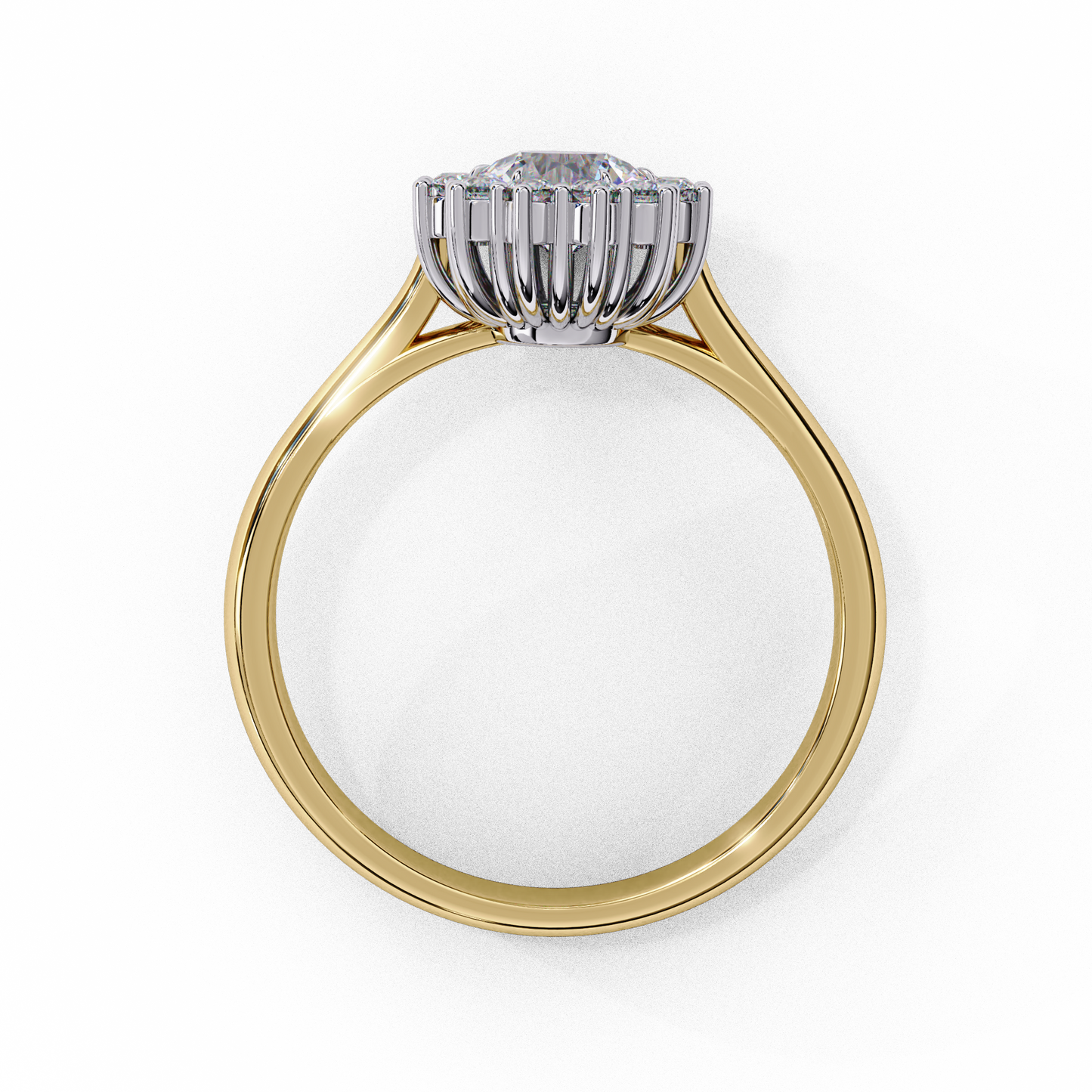 yellow gold / moissanite, yellow gold / lab grown