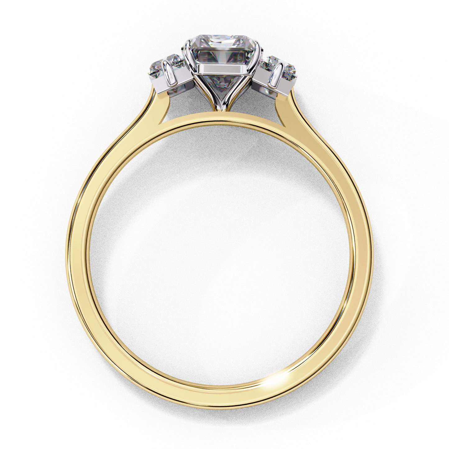 yellow gold / moissanite, yellow gold / lab grown