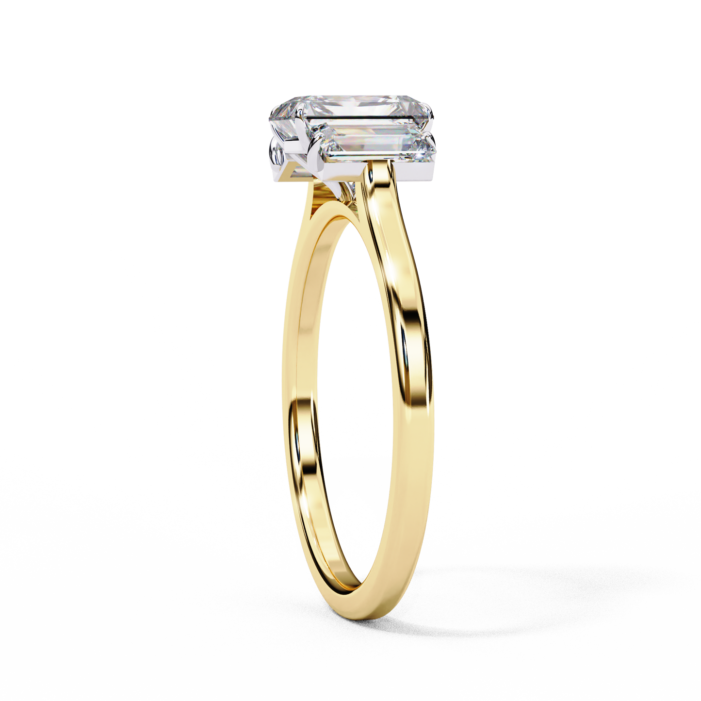 yellow gold / moissanite, yellow gold / lab grown