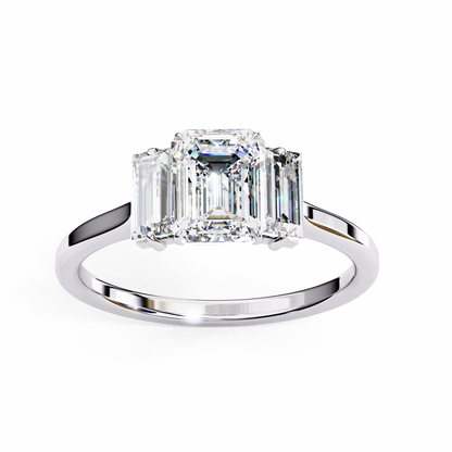 White Gold / Moissanite, White Gold / Lab Grown