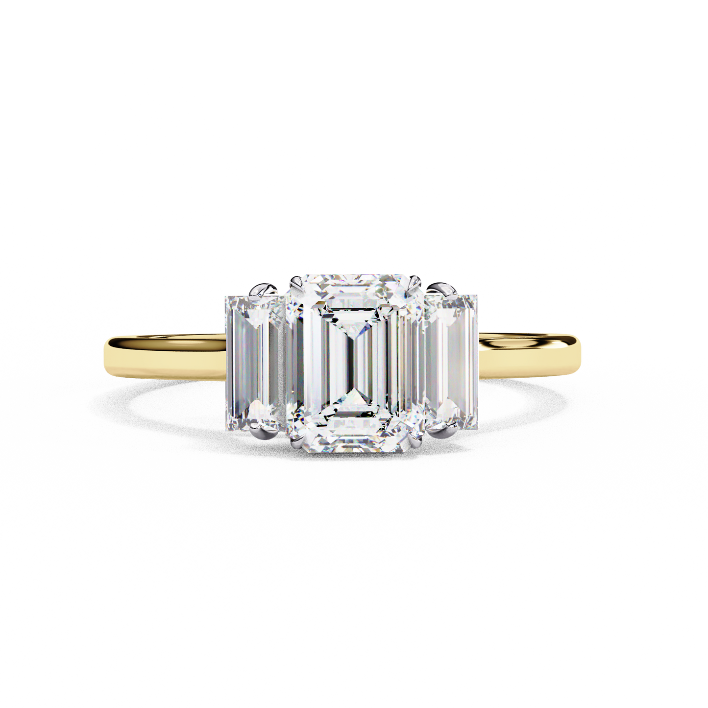 yellow gold / moissanite, yellow gold / lab grown