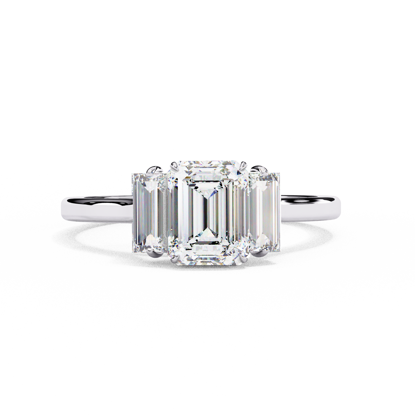 white gold / moissanite, white gold / lab grown
